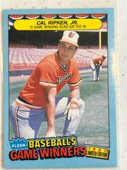 Cal Ripken Jr #37 Baseball Cards 1987 Fleer Game Winners Prices