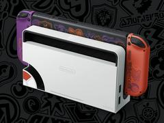 Nintendo Switch And Dock Back View | Nintendo Switch OLED [Pokemon Scarlet & Violet Edition] PAL Nintendo Switch