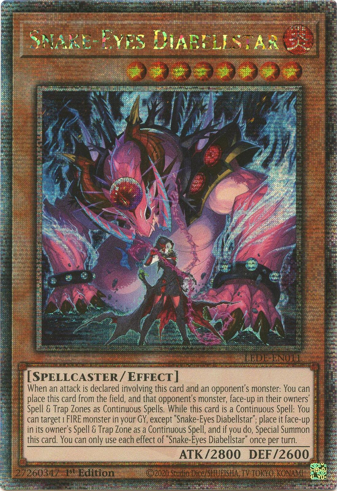 Snake-Eyes Diabellstar [Quarter Century Secret Rare] LEDE-EN011 YuGiOh Legacy of Destruction