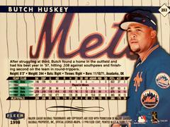 Rear | Butch Husky Baseball Cards 1998 Fleer Tradition