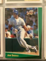 Juan Gonzalez #40 Baseball Cards 1993 Score Select Prices