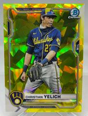 Christian Yelich [Gold Refractor] #22 Baseball Cards 2021 Bowman Chrome Prices