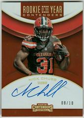 Nick Chubb [Autograph Gold] Football Cards 2018 Panini Contenders Rookie of the Year Prices