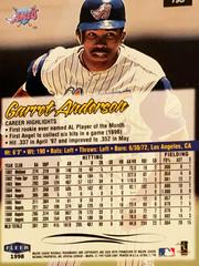 Rear | Garret Anderson Baseball Cards 1998 Ultra