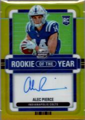 Alec Pierce [Rookie of the Year Autograph Gold] #ROY-AP Football Cards 2022 Panini Contenders Optic Rookie of the Year Prices