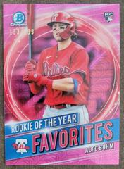 Alec Bohm [Pink Refractor Mega Box Mojo] #RRY-AB Baseball Cards 2021 Bowman Chrome Rookie of the Year Favorites Prices