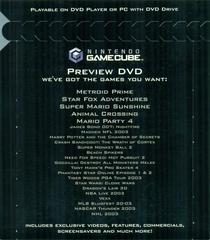 Back. | GameCube Preview DVD Gamecube
