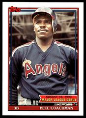 Pete Coachman #32 Baseball Cards 1991 Topps '90 M.L. Debut Prices