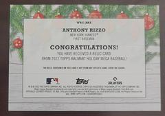 Back Of Card | Anthony Rizzo Baseball Cards 2022 Topps Holiday Relics