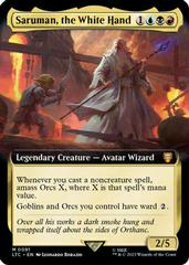 Saruman, the White Hand [Extended Art] #91 Magic Lord of the Rings Commander Prices