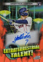 Masataka Yoshida [Orange Galactic] #ETA-MY Baseball Cards 2023 Topps Cosmic Chrome Extraterrestrial Talent Autographs Prices