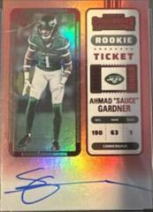 Ahmad 'Sauce' Gardner [Autograph Red Zone Ticket] Football Cards 2022 Panini Contenders Prices