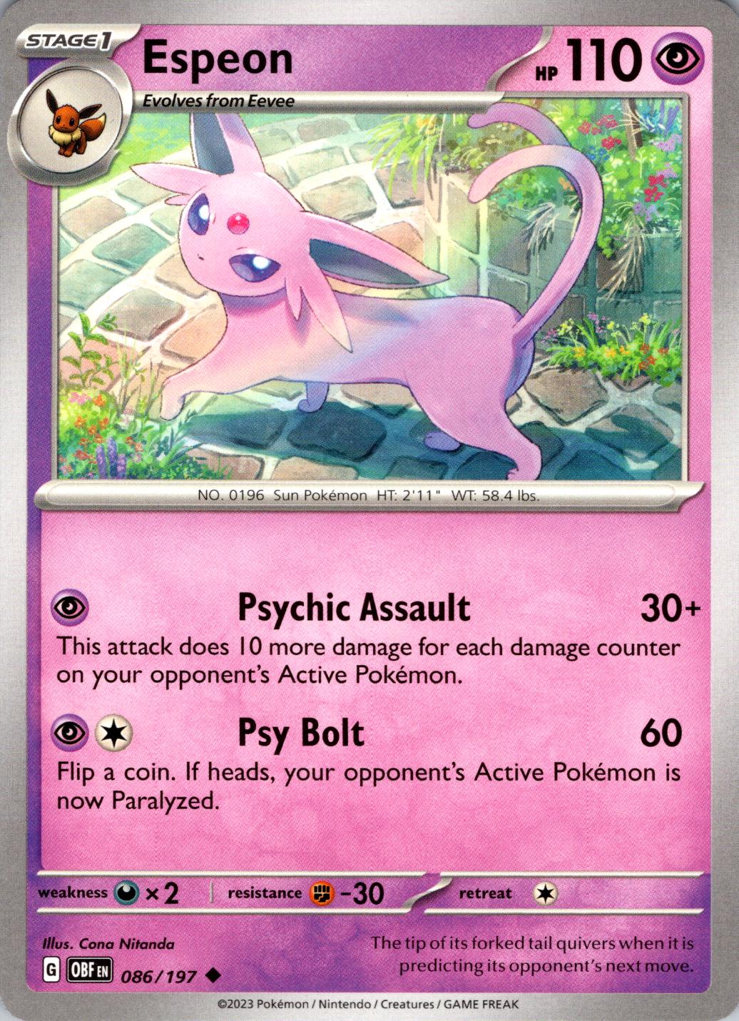 Espeon 86 Prices Pokemon Obsidian Flames Pokemon Cards