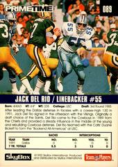 Back Of Card | Jack Del Rio Football Cards 1992 Skybox Primetime