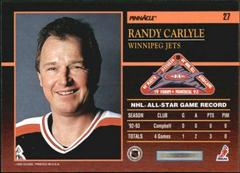 Randy Carlyle #27 Back | Randy Carlyle Hockey Cards 1993 Pinnacle All Stars