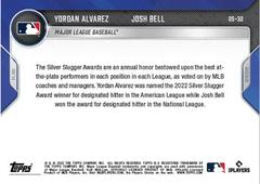 Back | Yordan Alvarez, Josh Bell Baseball Cards 2022 Topps Now Off Season