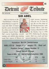 Sid Abel #66 Back | Sid Abel Hockey Cards 1991 Ultimate Original Six