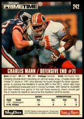 Back Of Card | Charles Mann Football Cards 1992 Skybox Primetime