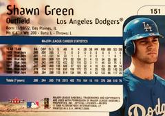 Rear | Shawn Green Baseball Cards 2000 Fleer Impact