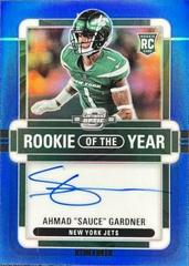 Ahman Sauce Gardner [Rookie of the Year Autograph Blue] #ROY-AG Football Cards 2022 Panini Contenders Optic Rookie of the Year Prices
