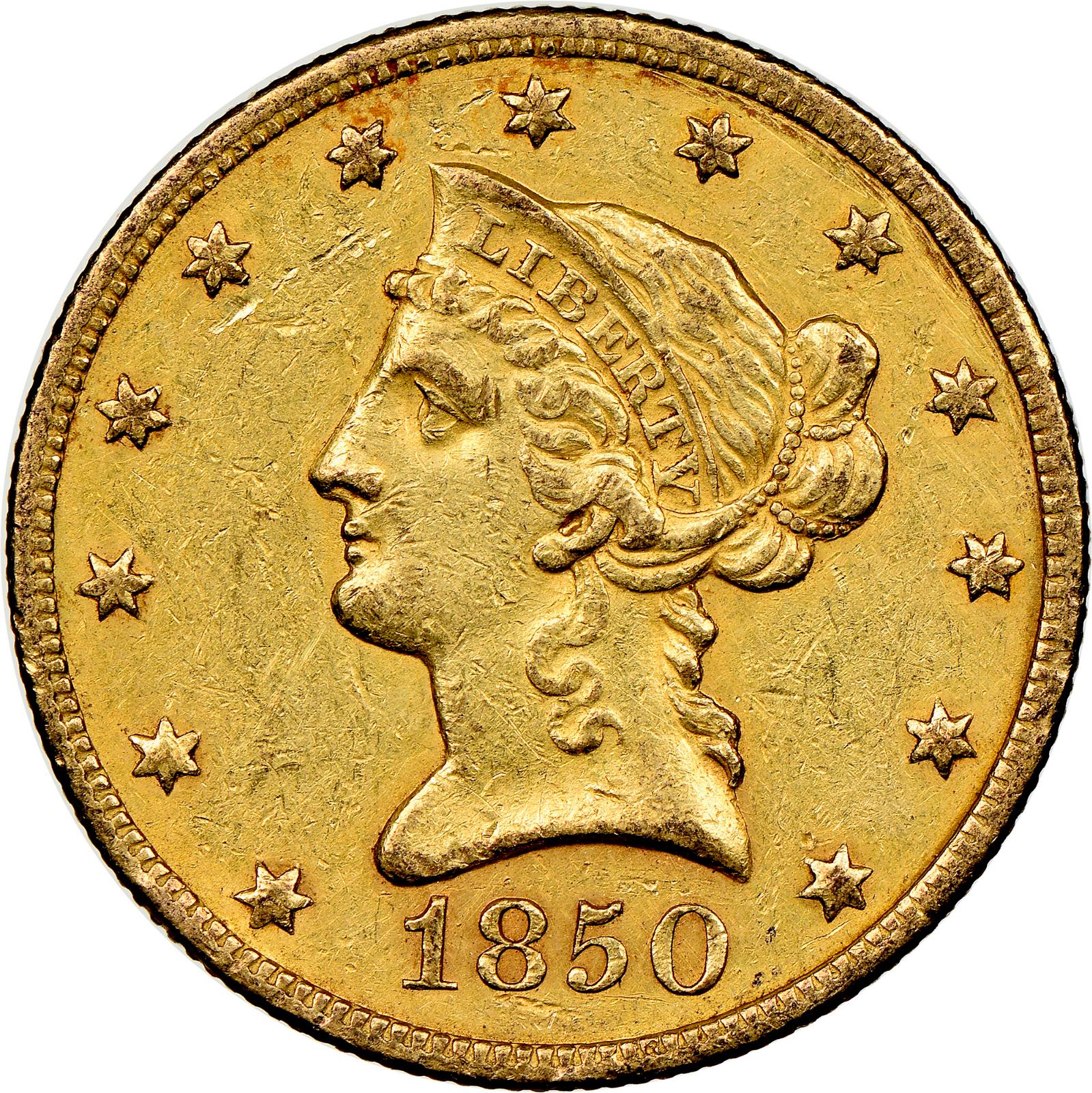 1850 [LARGE DATE] Coins Liberty Head Gold Eagle