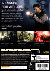Back Cover | Alan Wake Xbox 360