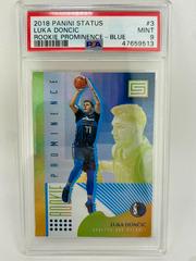 Luka Doncic [Blue] Basketball Cards 2018 Panini Status Rookie Prominence Prices