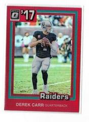 Derek Carr [Red] Football Cards 2017 Panini Donruss Optic 1981 Tribute Prices