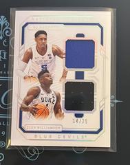 RJ Barrett/Zion Williamson #3 Basketball Cards 2019 Panini National Treasures Collegiate Combo Team Materials Prices