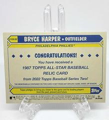 Back | Bryce Harper Baseball Cards 2022 Topps 1987 All Stars Relics