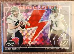 Aaron Rodgers, Ahmad Sauce Gardner [Red] #16 Football Cards 2023 Panini Zenith Thunder and Lightning Prices