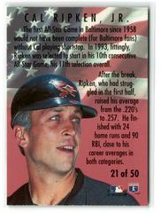 Back | Cal Ripken Jr Baseball Cards 1994 Fleer All Stars