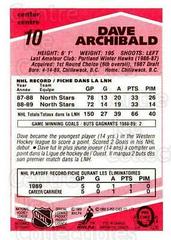 Dave Archibald #10 Hockey Cards 1989 O-Pee-Chee Prices