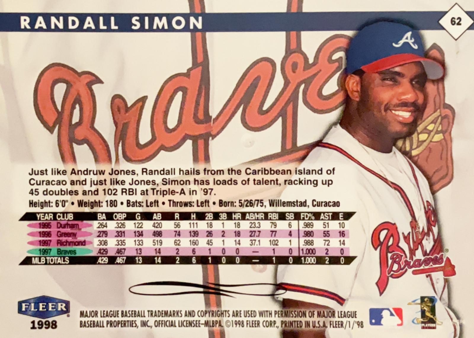 Randall Simon #62 Prices | 1998 Fleer Tradition | Baseball Cards
