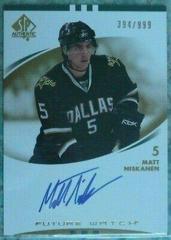 Matt Niskanen [Autograph] #210 Hockey Cards 2007 SP Authentic Prices