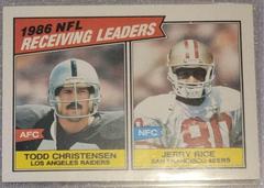 T.Christensen, J.Rice [Receiving Leaders] Football Cards 1987 Topps Prices