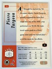 Backside | Pierre Turgeon Hockey Cards 1994 Upper Deck SP Insert