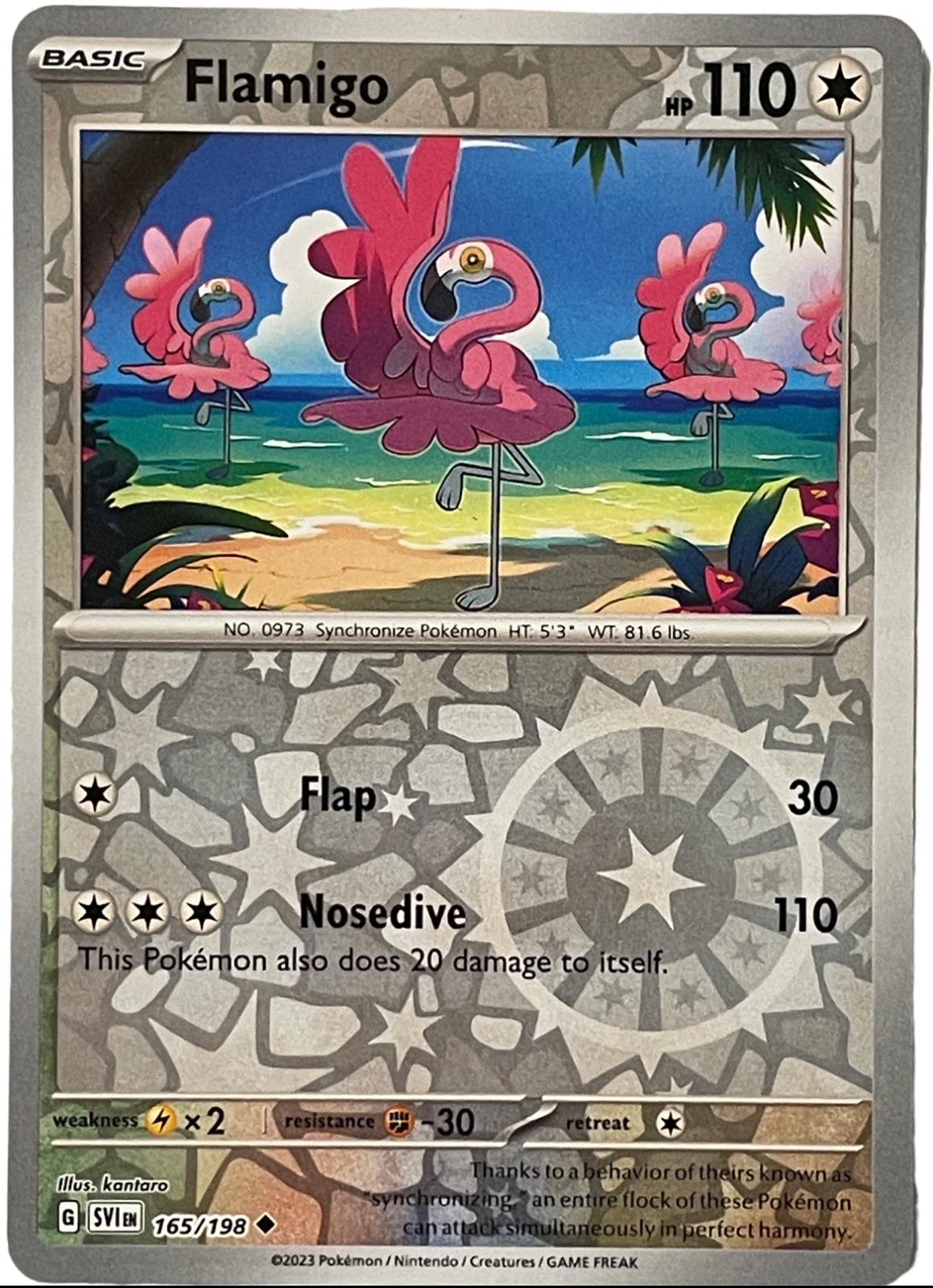 Flamigo [Reverse Holo] #165 Pokemon Scarlet & Violet