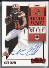 Nick Chubb [Red Zone] #113 Football Cards 2018 Panini Contenders Rookie Ticket Prices
