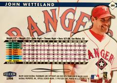 Rear | John Wetteland Baseball Cards 1998 Fleer Tradition