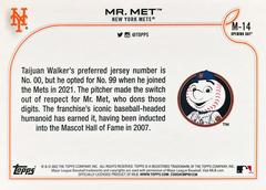 Card Back | Mr. Met Baseball Cards 2022 Topps Opening Day Mascots