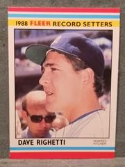 Dave Righetti Baseball Cards 1988 Fleer Record Setters Prices