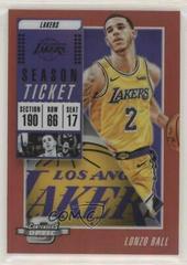 Lonzo Ball [Red] Basketball Cards 2018 Panini Contenders Optic Prices