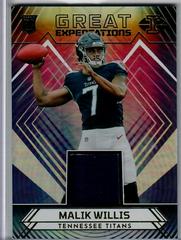 Malik Willis Football Cards 2022 Panini Illusions Great Expectations Prices