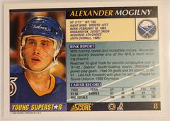 Back Of Card | Alexander Mogilny Hockey Cards 1992 Score Young Superstars