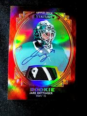 Jake Oettinger [Portrait Patch Red Autograph] Hockey Cards 2020 Upper Deck Stature Prices