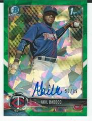 Akil Baddoo [Green Refractor] #BCPA-AB Baseball Cards 2018 Bowman Chrome Prospects Autographs Prices