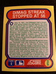 Dimag Streak Stopped At 56 Baseball Cards 1988 Score Magic Motion Great Moments in Baseball Prices
