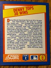 Denny Tops 30 Wins #37 Baseball Cards 1989 Score Magic Motion Trivia A Year to Remember Prices