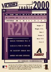 Rear | Rob Barajas Baseball Cards 2000 Upper Deck Victory